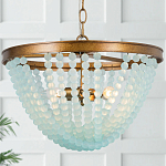 Круглая люстра с подвесками в виде круглых голубых бусин Blue Beads Chandelier варинант исполнения - 1 | Loft Concept в Москве