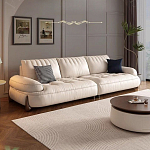 Диван кожаный с каркасом из массива дерева Furniture Medieval варинант исполнения - 2 | Loft Concept в Москве