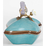 Фарфоровая шкатулка с птицей Eden Garden Blue варинант исполнения - 4 | Loft Concept в Москве