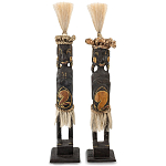 Комплект из 2-х статуэток из массива албезии Asmat Statuettes Albesia варинант исполнения - 1 | Loft Concept в Москве