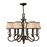 Люстра бронзового цвета с бежевыми абажурами из органзы в классическом стиле Hinkley варинант исполнения - 8 | Loft Concept в Москве