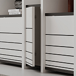 Стеллаж прямой ассиметричный с полками и 4-мя дверцами ARYA BOOKCASE WHITE варинант исполнения - 3 | Loft Concept в Москве