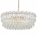 Круглая люстра с хрустальными подвесками на золотистом каркасе Gorgeous Crystal Light варинант исполнения - 10 | Loft Concept в Москве