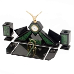 Настольный канцелярский набор из нефрита с декором в виде орла Golden Eagle варинант исполнения - 2 | Loft Concept в Москве