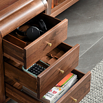 Стол рабочий округлой формы с 3-мя ящиками  Working Moonnut Table варинант исполнения - 5 | Loft Concept в Москве