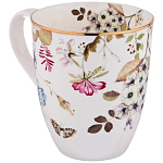 Кружка белая из фарфора с рисунком цветов 400 мл Garden Whisper Porcelain Set  варинант исполнения - 1 | Loft Concept в Москве