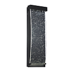 Настенный фонарь уличный прямоугольный черного цвета со стеклом с пузырьками Eurofase варинант исполнения - 2 | Loft Concept в Москве