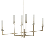 Люстра с 6-ю белыми матовыми плафонами из стекла в форме цилиндра Longitude варинант исполнения - 5 | Loft Concept в Москве