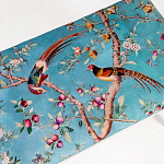 Банкетка из массива бука с цветочным принтом Turquoise Beige Chinoiserie Imperial  Garden Banquette варинант исполнения - 2 | Loft Concept в Москве