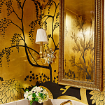 Обои ручная роспись в стиле Арт-деко Rateau Original colourway on Deep Rich Gold gilded paper варинант исполнения - 2 | Loft Concept в Москве