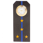 Часы погон подарочные настольные Авиация ВМФ из натурального камня Змеевик Military Clock варинант исполнения - 7 | Loft Concept в Москве