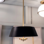 Подвесной светильник с конусовидным металлическим абажуром черного цвета Kichler варинант исполнения - 11 | Loft Concept в Москве