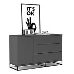 Комод цвета графит с 3-мя ящиками Strict Lines  варинант исполнения - 3 | Loft Concept в Москве