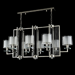 Люстра прямоугольной формы с 8-ю цилиндрическими плафонами из стекла Laurent варинант исполнения - 4 | Loft Concept в Москве