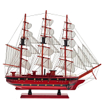 Декоративная модель деревянного красного парусника в подарочной упаковке With The low варинант исполнения - 1 | Loft Concept в Москве