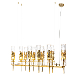 Люстра подвесная прямоугольная с 10-ю цилиндрическими плафонами LIAISON варинант исполнения - 2 | Loft Concept в Москве