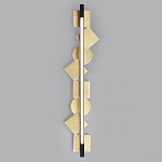 Бра вертикальное черного цвета с золотыми кругами и квадратами Gravyura варинант исполнения - 3 | Loft Concept в Москве