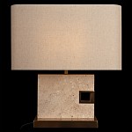 Настольная лампа с прямоугольным основанием из натурального камня c тканевым абажуром Lapis Tiburtinus варинант исполнения - 2 | Loft Concept в Москве