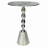 Кофейный столик с рельефной столешницей из металла Aplika Silver варинант исполнения - 1 | Loft Concept в Москве