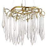 Люстра с хрустальными подвесками в виде капель Droplet Crystal Gold Chandelier 6 варинант исполнения - 1 | Loft Concept в Москве