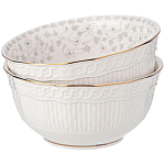 Обеденный сервиз белого цвета из фарфора на 6 персон 23 предмета Floral Charm варинант исполнения - 7 | Loft Concept в Москве