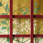 Обои ручная роспись The Plain of Musashi Original colourway on painted Xuan paper with gold ombre варинант исполнения - 2 | Loft Concept в Москве