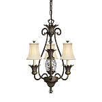 Люстра бронзового цвета с 3-мя кремовыми текстильными абажурами Hinkley варинант исполнения - 1 | Loft Concept в Москве