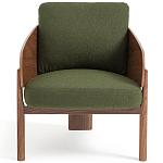 Кресло с каркасом из массива ореха Gallin Chair Green варинант исполнения - 2 | Loft Concept в Москве