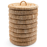 Плетеная корзина с крышкой из плетеного бананового дерева Zuwena Wicker Basket варинант исполнения - 2 | Loft Concept в Москве