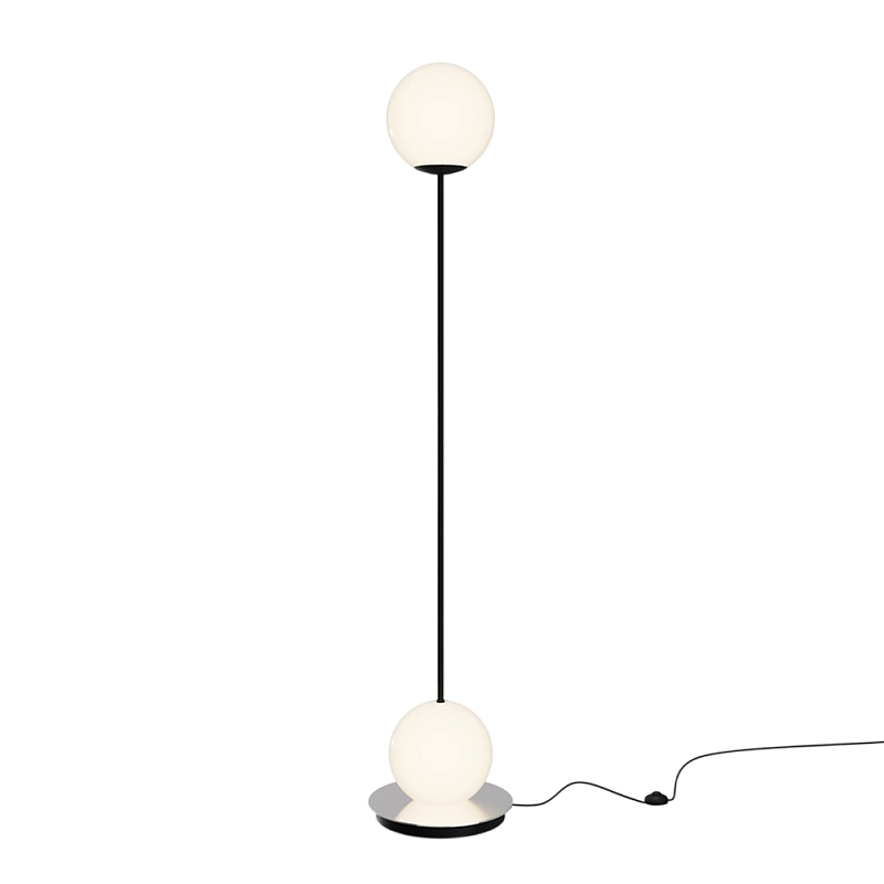 Напольный торшер светодионый Twins 3000К 20Вт Белый Черный в Москве | Loft Concept 