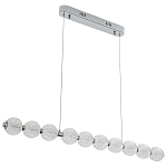 Подвесной линейный светодиодный светильник Crystal Globule Linear Hanging Lamp Chrome варинант исполнения - 2 | Loft Concept в Москве