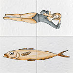 Плитка с узором Рыба Русалка варинант исполнения - 2 | Loft Concept в Москве