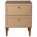 Тумба прикроватная бежевая из массива бука с 2-мя ящиками Wenge Light варинант исполнения - 2 | Loft Concept в Москве