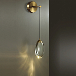 Бра с плафоном в форме капли Crystal Transparent Drop варинант исполнения - 3 | Loft Concept в Москве