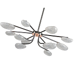 Люстра черного цвета с 12-ю прозрачными плафонами овальной формы Iona chandelier варинант исполнения - 3 | Loft Concept в Москве