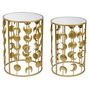 Набор из двух столов из металла Brass Symphony Moon