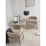 Кресло полукруглое мягкое с буклированной обивкой Armchair with Boucle Upholstery варинант исполнения - 7 | Loft Concept в Москве
