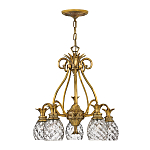 Люстра цвета латунь с 5-ю плафонами из рельефного стекла в форме ананаса Hinkley варинант исполнения - 2 | Loft Concept в Москве