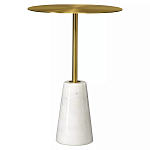 Кофейный столик с круглой столешницей на белом мраморном основании Original Foundation варинант исполнения - 3 | Loft Concept в Москве