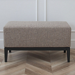 Банкетка из массива бука с бежевой обивкой из рогожки на 4-х ножках черного цвета Fjord варинант исполнения - 1 | Loft Concept в Москве