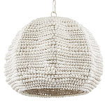 Подвесной светильник в форме купола с декором из круглых деревянных бусин White Wooden Beads Chandelier варинант исполнения - 3 | Loft Concept в Москве