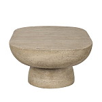 Столик кофейный кремового цвета с овальной столешницей и круглым основанием Cream Dalmen Table варинант исполнения - 3 | Loft Concept в Москве