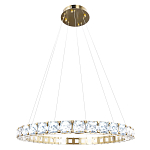 Люстра круглая подвесная с хрустальными элементами на золотом основании Диаметр 79 см Ring Horizontal варинант исполнения - 1 | Loft Concept в Москве