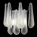 Бра с подвесками из рифленного стекла в форме капель на основании цвета хром Textured Glass варинант исполнения - 3 | Loft Concept в Москве