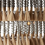 Люстра трехъярусная с декором из круглых деревянных бусин с кисточками Gray Brown Wooden Beads Chandelier варинант исполнения - 1 | Loft Concept в Москве