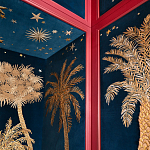 Обои с вышивкой ручной работы Deco Palms Original colourway on velvet варинант исполнения - 2 | Loft Concept в Москве