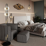 Бра с черным основанием и золотистым декором Bruno варинант исполнения - 5 | Loft Concept в Москве