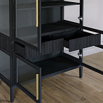 Витрина Primo со стеклянными фасадами и 2 ящиками Черный дуб варинант исполнения - 7 | Loft Concept в Москве