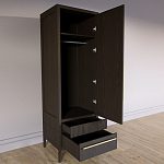 Узкий Шкаф Primo с 2 выдвижными ящиками Темный орех варинант исполнения - 7 | Loft Concept в Москве