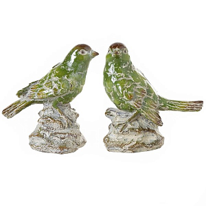 Статуэтки зеленые керамические птички 2 шт
